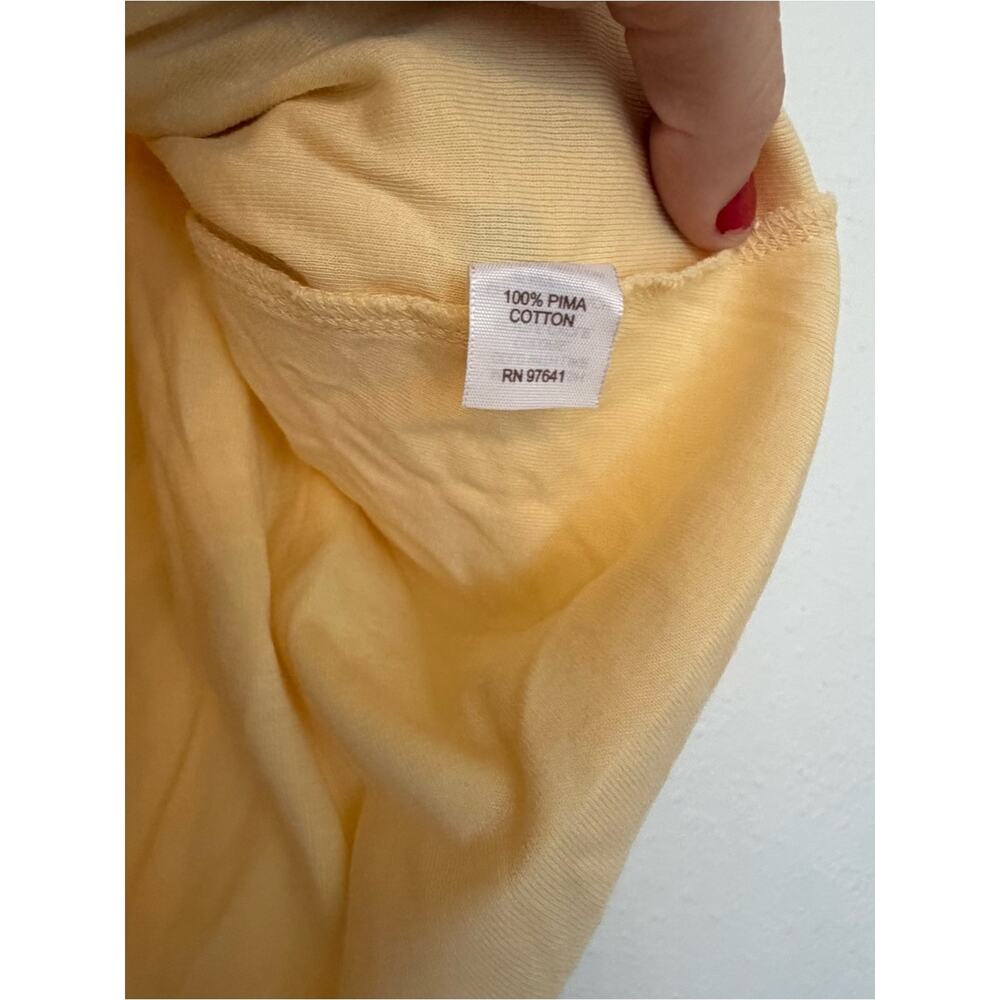 I Jill perfect Pima Long Sleeve Crewneck Shirt tunic in Pale Yellow size large - Picture 3 of 4